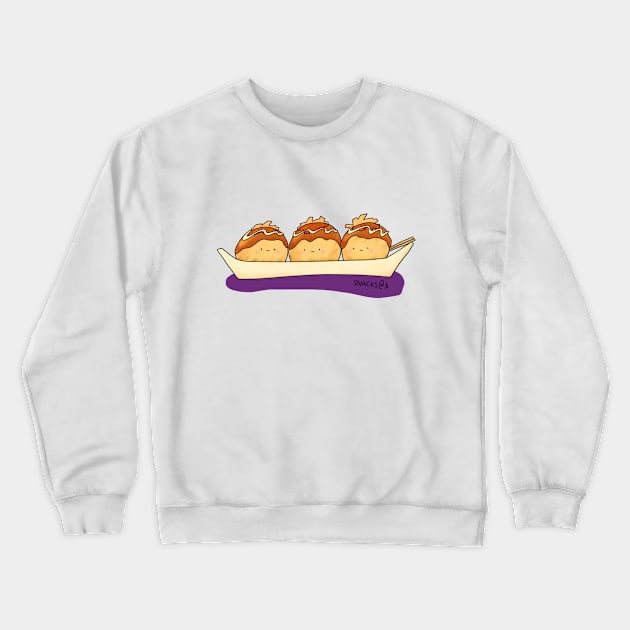 The Takoyaki Triplets Crewneck Sweatshirt by Snacks At 3